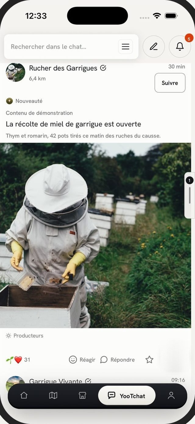 Le fil YooTchat : le Rucher des Garrigues annonce sa récolte de miel de garrigue, à 6,4 km.
